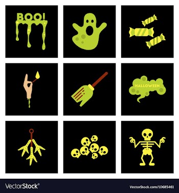 Assembly flat icons halloween boo ghost candies vector image