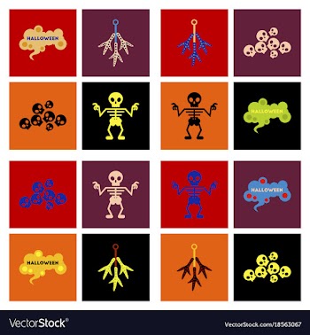Assembly flat icons halloween boo ghost candies vector image