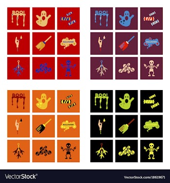 Assembly flat icons halloween boo ghost candies vector image