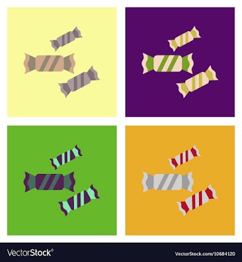 Assembly flat icons halloween candies vector image