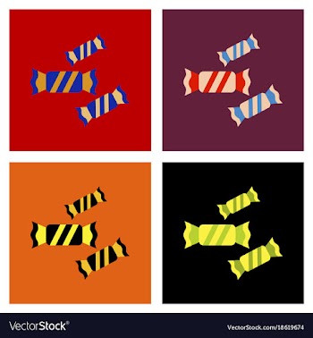 Assembly flat icons halloween candies vector image