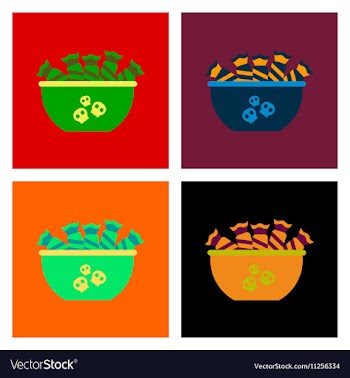 Assembly flat icons halloween candy vector image
