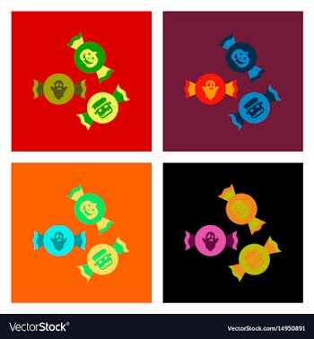 Assembly flat icons halloween candy vector image