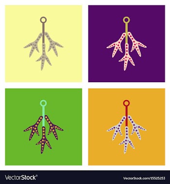 Assembly flat icons halloween chicken feet vector image