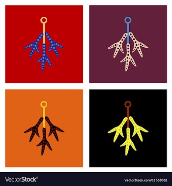Assembly flat icons halloween chicken feet vector image