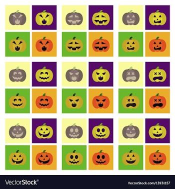 Assembly flat icons halloween emotion pumpkin vector image