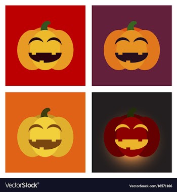 Assembly flat icons halloween emotion pumpkin vector image