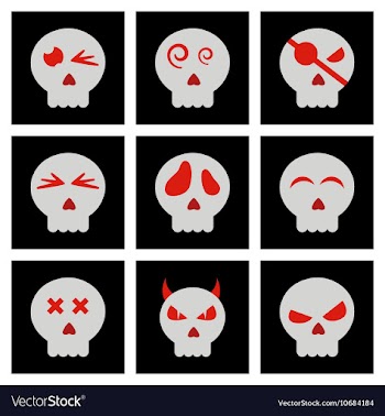 Assembly flat icons halloween emotion skull vector image