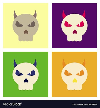 Assembly flat icons halloween emotion skull vector image