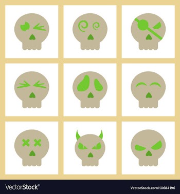 Assembly flat icons halloween emotion skull vector image