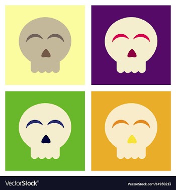 Assembly flat icons halloween emotion skull vector image