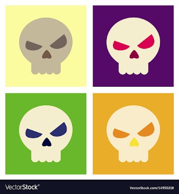 Assembly flat icons halloween emotion skull vector image
