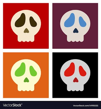 Assembly flat icons halloween emotion skull vector image