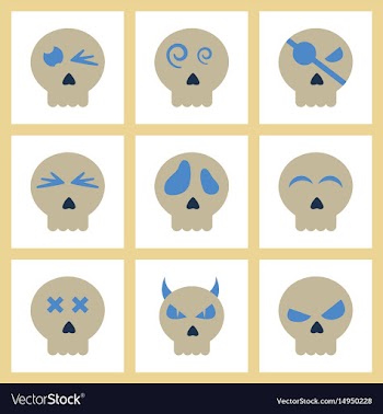 Assembly flat icons halloween emotion skull vector image