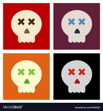 Assembly flat icons halloween emotion skull vector image