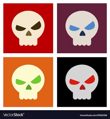 Assembly flat icons halloween emotion skull vector image