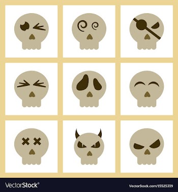 Assembly flat icons halloween emotion skull vector image