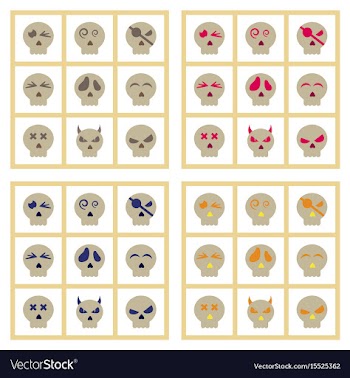 Assembly flat icons halloween emotion skull vector image
