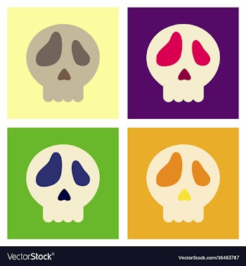Assembly flat icons halloween emotion skull vector image