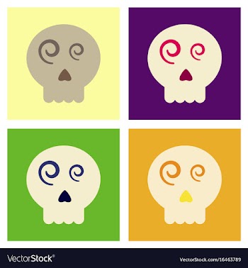Assembly flat icons halloween emotion skull vector image