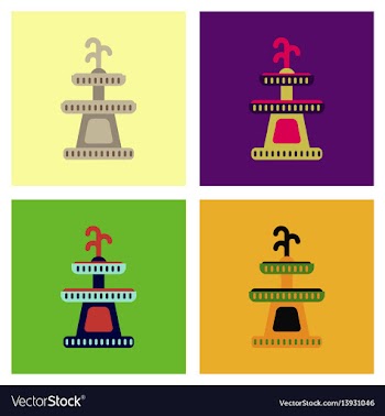 Assembly flat icons halloween fountain vector image