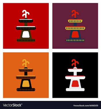 Assembly flat icons halloween fountain vector image