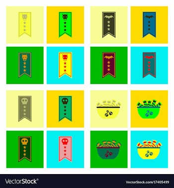 Assembly flat icons halloween garland candies vector image