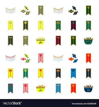 Assembly flat icons halloween garland candy vector image