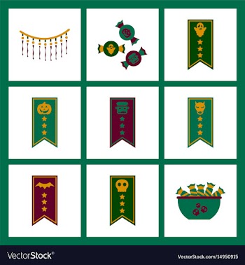 Assembly flat icons halloween garland candy vector image