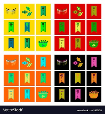 Assembly flat icons halloween garland candy vector image