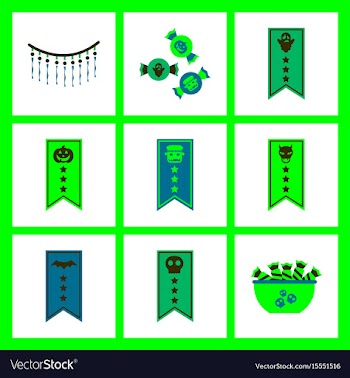 Assembly flat icons halloween garland candy vector image