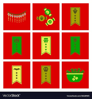 Assembly flat icons halloween garland candy vector image