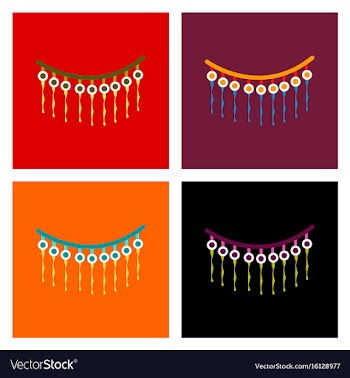 Assembly flat icons halloween garland vector image