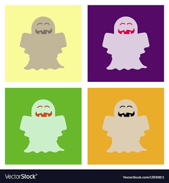 Assembly flat icons halloween ghost vector image