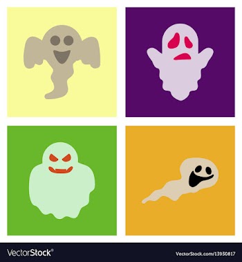 Assembly flat icons halloween ghost vector image
