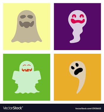 Assembly flat icons halloween ghost vector image