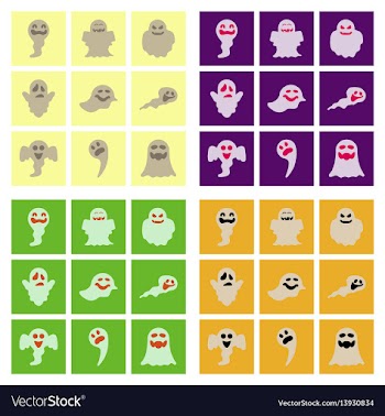 Assembly flat icons halloween ghost vector image