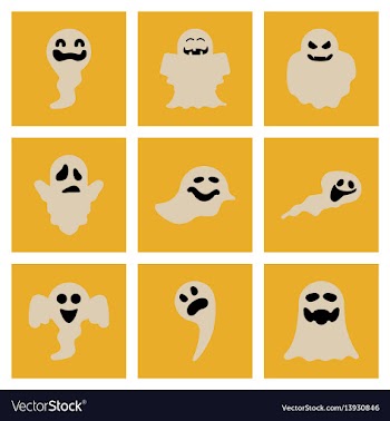 Assembly flat icons halloween ghost vector image