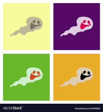 Assembly flat icons halloween ghost vector image