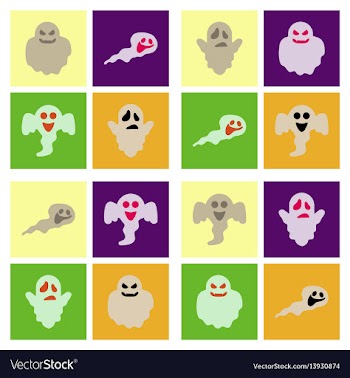 Assembly flat icons halloween ghost vector image