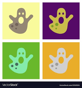 Assembly flat icons halloween ghost vector image