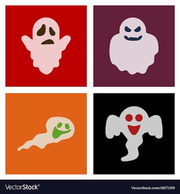 Assembly flat icons halloween ghost vector image