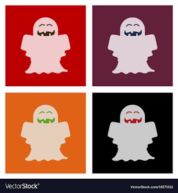 Assembly flat icons halloween ghost vector image