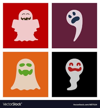 Assembly flat icons halloween ghost vector image