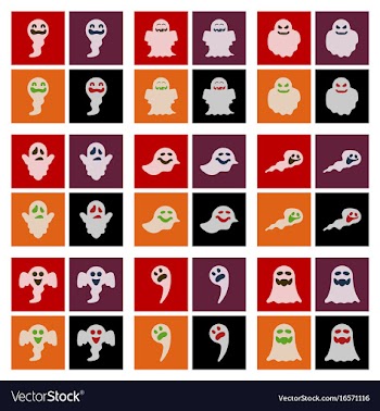 Assembly flat icons halloween ghost vector image