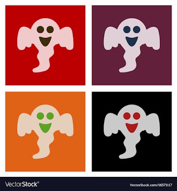 Assembly flat icons halloween ghost vector image