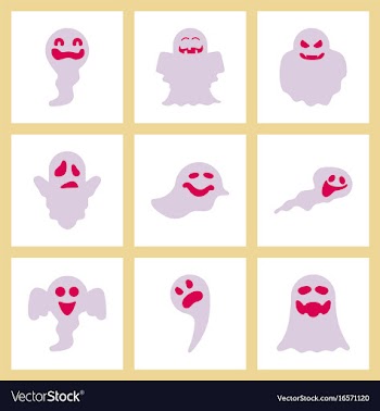 Assembly flat icons halloween ghost vector image