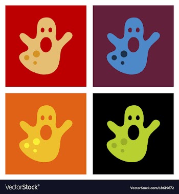 Assembly flat icons halloween ghost vector image