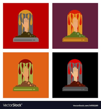 Assembly flat icons halloween grave vector image
