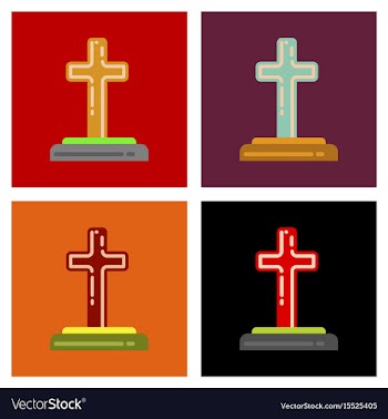 Assembly flat icons halloween grave vector image